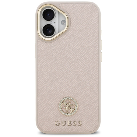 Etui Guess Grained Strass Logo MagSafe   do iPhone 17 różowy