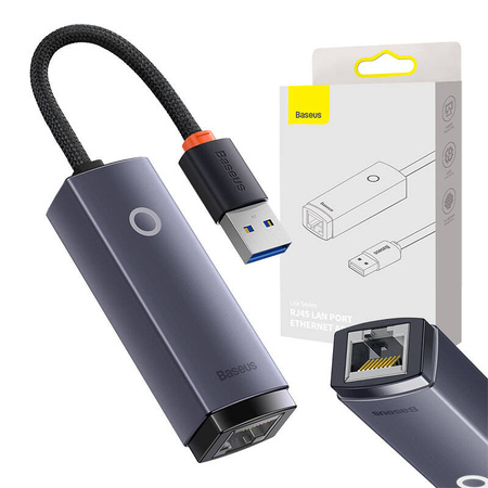 BASEUS ADAPTER USB DO RJ45 1000MBPS DO KOMPUTERA PC ŁĄCZE ETHERNET SZYBKOŚĆ