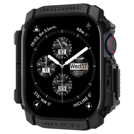 SPIGEN ETUI DO APPLE WATCH 10 46 MM RUGGED ARMOR MATTE BLACK WYSOKA OCHRONA