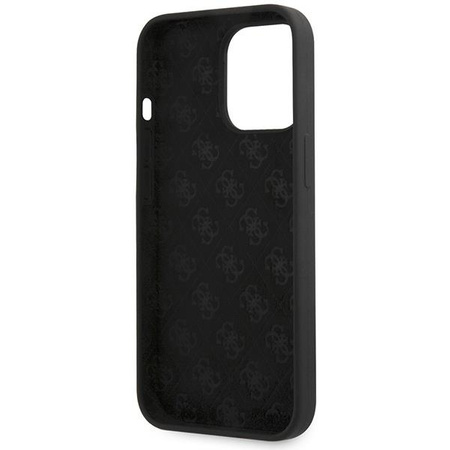 Etui Guess GUHCP13XLSLMGBK na iPhone 13 Pro Max 6.7" black/czarny hardcase Silicone Script Gold Logo