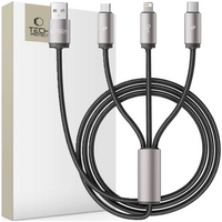TECH-PROTECT ZESTAW KABLI 3W1 DO LIGHTNING TYPE-C MICRO-USB TELEFONÓW 100CM