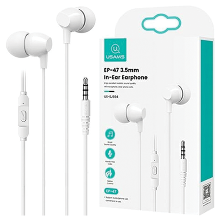 USAMS SŁUCHAWKI DOUCHE EP-47 3.5MM DO TELEFONÓW ANDROID IOS 1.2M PRZEWODOWE