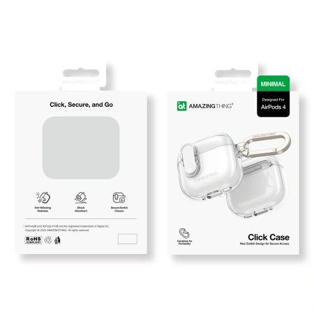 AMAZINGTHING ETUI MINIMAL CASE DO AIRPODS 4 PRZEZROCZYSTE OCHRONA