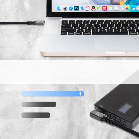 Kabel kątowy Wozinsky WPS1-UY41S USB-C USB4 40Gb/s 240W 1,5m 4K - czarny