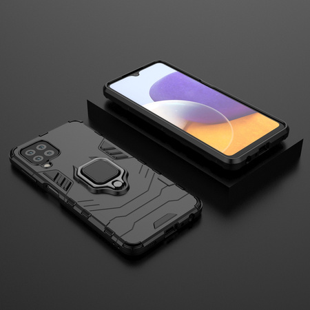 Ring Armor pancerne hybrydowe etui pokrowiec + magnetyczny uchwyt Samsung Galaxy A22 4G czarny