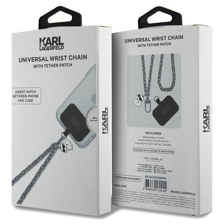 Etui Karl Lagerfeld KLUCHCSKPK Universal Universal Hand Strap Choupette - srebrne