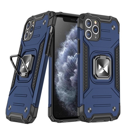 Wozinsky Ring Armor etui Samsung Galaxy Z Flip 4 pancerny pokrowiec uchwyt magnetyczny ring niebieskie