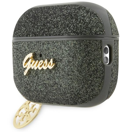 Etui Guess GUAP2GLGSHA na AirPods Pro 2 cover zielony/kaki Glitter Flake 4G Charm