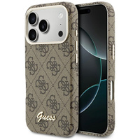 Etui Guess 4G Script MagSafe do iPhone   17 Pro brązowy