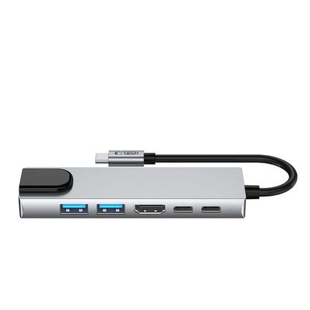 TECH-PROTECT HUB 6IN1 ADAPTER DO TELEFONÓW USB-C HDMI 4K RJ45 PD100W