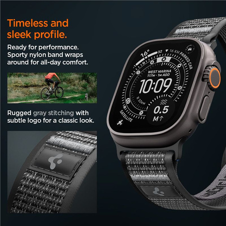 Spigen Athlex Air 2 Active Band, black gray - Apple Watch 49mm/46mm/45mm/44mm