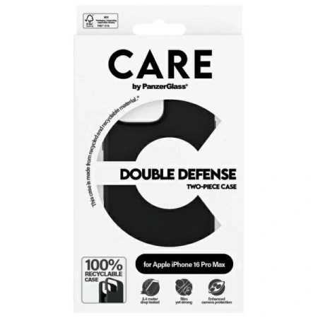 Etui CARE by PanzerGlass Feature Double Defense Case na iPhone 16 Pro - czarne