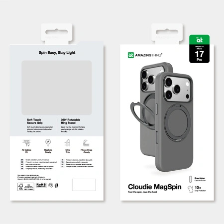 AMAZINGTHING ETUI CLOUDIE DO IPHONE 17 PRO Z PODSTAWKĄ BEZPIECZEŃSTWO