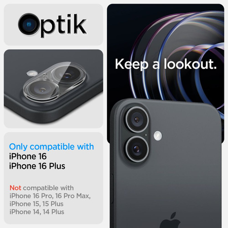 SPIGEN OSŁONA APARATU SZKŁO OCHRONNE DO IPHONE 16 16 PLUS CAMERA PROTECTOR