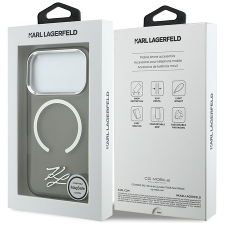 Etui Karl Lagerfeld IML KL Script Logo   MagSafe do iPhone 17 Pro Max czarny
