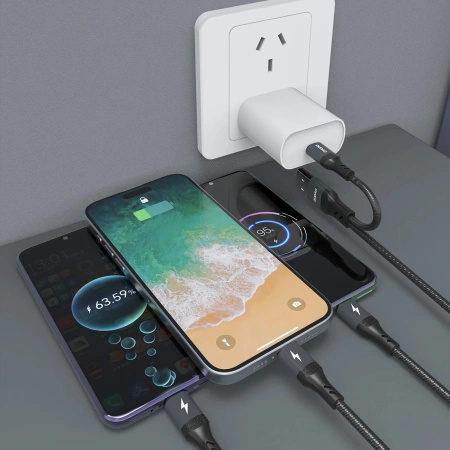 Kabel Dudao L3W USB-A/USB-C do Lightning/USB-C/MicroUSB 66W - czarny