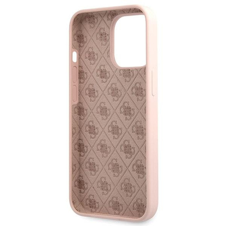 Etui Guess GUHCP13XLSLMGLP na iPhone 13 Pro Max 6.7" jasnoróżowy/light pink hardcase Silicone Script Gold Logo