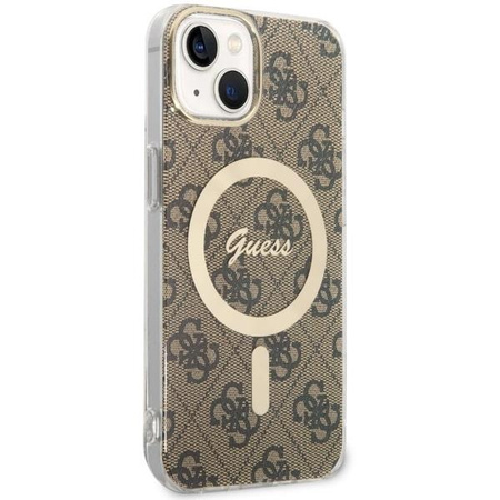 Etui Guess GUHMP14SH4STW na iPhone 14 - brązowe 4G MagSafe