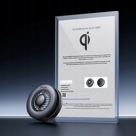 MCDODO ŁADOWARKA INDUKCYJNA BEZPRZEWODOWA DO MAGSAFE TELEFONU CHŁODZĄCA