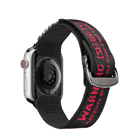 Dux Ducis Strap (Outdoor Version) pasek Apple Watch Ultra, SE, 8, 7, 6, 5, 4, 3, 2, 1 (49, 45, 44, 42 mm) nylonowa opaska bransoleta czarno-czerwony
