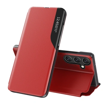 HURTEL ETUI DO SAMSUNG GALAXY S25+ Z KLAPKĄ ECO LEATHER Z FUNKCJĄ PODSTAWKI