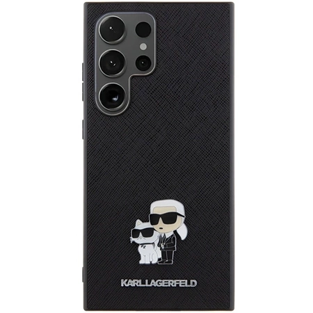 Etui Karl Lagerfeld Saffiano Karl&Choupette Metal Pin na Samsung Galaxy S24 Ultra - czarne