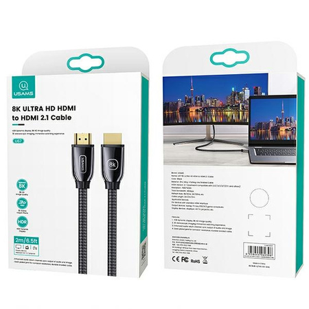 USAMS KABEL HDMI 3M 2.1 DO PS4 XBOX MONITOR 8K UHD SZYBKA TRANSMISJA DANYCH