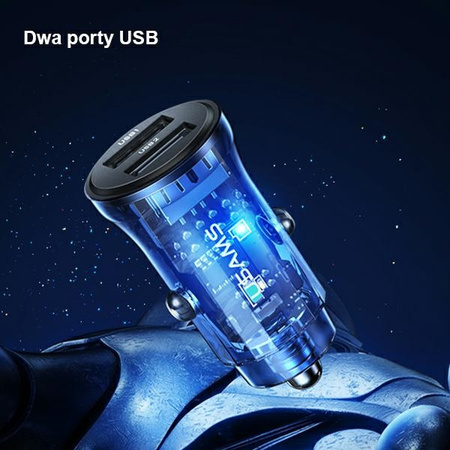 USAMS ŁADOWARKA 2XUSB-A DO SAMOCHODU DO TELEFONÓW 3A DO SZYBKIEGO ŁADOWANIA