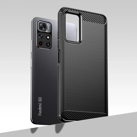 HURTEL CARBON CASE ELASTYCZNE ETUI DO XIAOMI REDMI NOTE 11 Z OCHRONĄ