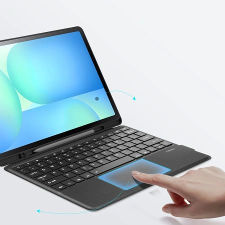 Etui z klawiaturą Dux Ducis (DK series) na Samsung Tab S10 FE+ (Plus) z podświetleniem - czarna
