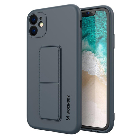 Wozinsky Kickstand Case silikonowe etui z podstawką iPhone 11 Pro Max granatowe