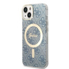 Guess zestaw ładowarka MagSafe + etui do iPhone 14 6,1" niebieskie 4G Print (GUBPP14SH4EACSB)