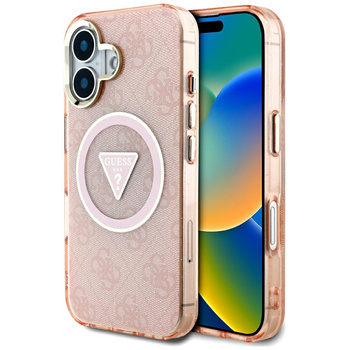 GUESS ETUI TPU POKROWIEC DO IPHONE 16 DO MAGSAFE ZIARNISTY METAL GLITTER