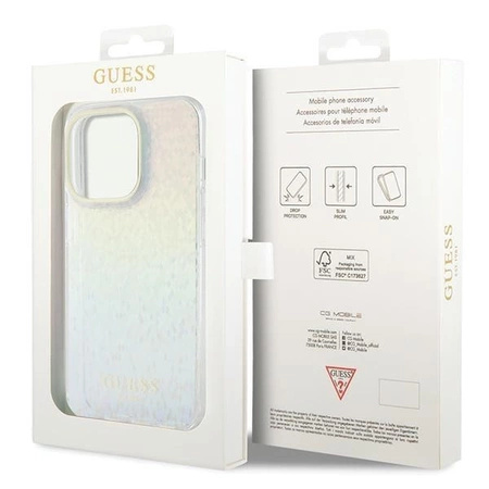 Etui Guess IML Faceted Mirror Disco Iridescent na iPhone 14 Pro Max - wielokolorowe
