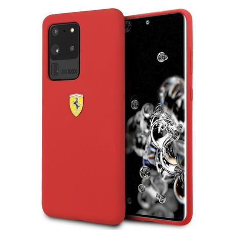 Etui Ferrari Hardcase Silicone na Samsung Galaxy S20 Ultra - czerwone