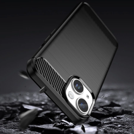 Carbon Case etui iPhone 14 Plus elastyczny żelowy pokrowiec na tył plecki czarny