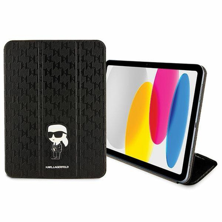 Etui Karl Lagerfeld KLFC11SAKHPKK na iPad 10.9" Folio Magnet Allover Cover - czarne Saffiano Monogram Ikonik