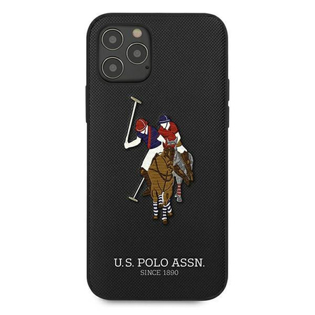 US Polo USHCP12LPUGFLBK iPhone 12 Pro Max 6,7" czarny/black Polo Embroidery Collection