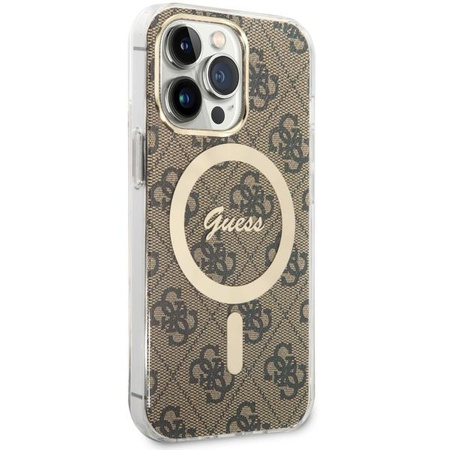 Etui Guess GUHMP13LH4STW na iPhone 13 Pro / 13 - brązowe 4G MagSafe