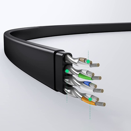 Ugreen płaski kabel sieciowy LAN Ethernet Cat. 6 3m czarny (NW102)