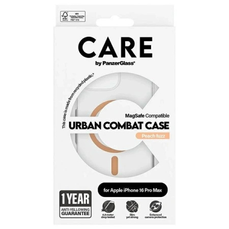 Etui CARE by PanzerGlass Flagship Case z MagSafe na iPhone 16 Pro Max - pomarańczowe