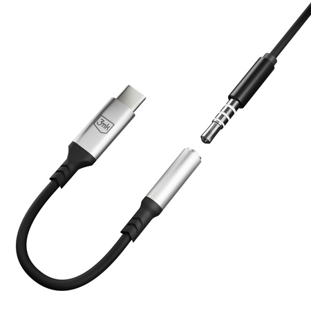 3MK ADAPTER USB-C DO JACK 3,5 MM DO TELEFONÓW Z SYSTEMEM ANDROID SŁUCHAWKI
