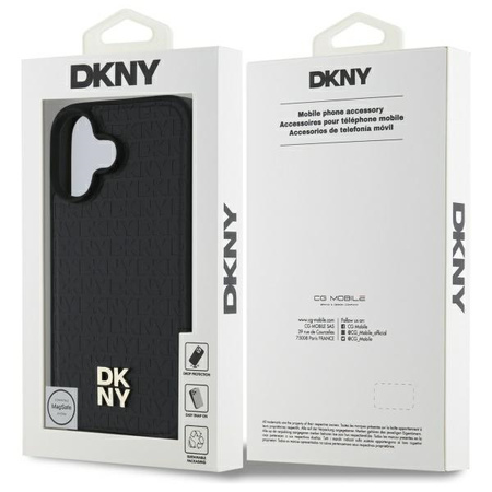 DKNY ETUI HARDCASE DO IPHONE 16 6.1 DO MAGSAFE REPEAT LOGO PATTERN DESIGN