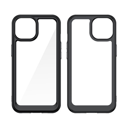 Wzmocnione etui Outer Space z elastyczną ramką do iPhone 15 - czarne
