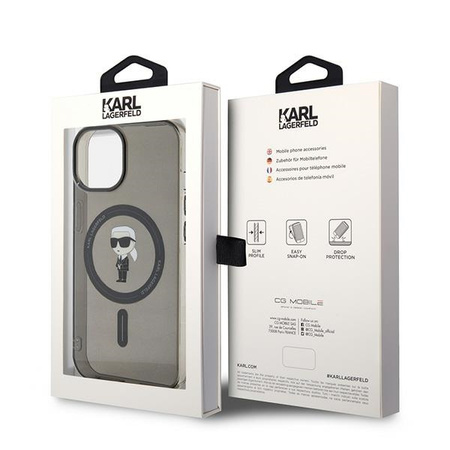 Karl Lagerfeld KLHMP14SHFCKNOK iPhone 14/ 15 / 13 6.1 czarny/black hardcase IML Ikonik MagSafe