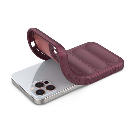 Magic Shield Case etui do iPhone 12 Pro elastyczny pancerny pokrowiec burgundowy