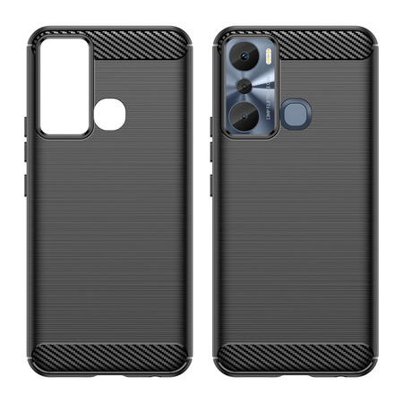 Carbon Case etui do Infinix Hot 20i elastyczny silikonowy karbonowy pokrowiec czarne