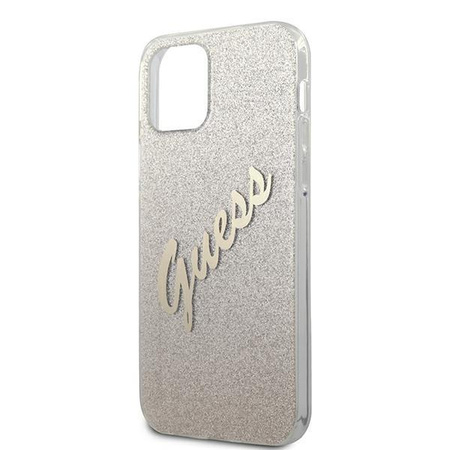 Guess GUHCP12LPCUGLSGO iPhone 12 Pro Max 6,7" złoty/gold hardcase Glitter Gradient Script