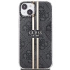 Etui Guess IML 4G Gold Stripe na iPhone 15 Plus / 14 Plus - czarne