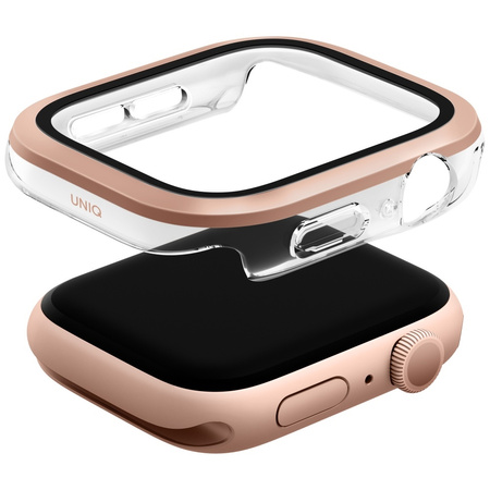 UNIQ ETUI VOUTE DO APPLE WATCH SERIES 10 46MM SZKŁO HARTOWANE RÓŻOWO-ZŁOTE